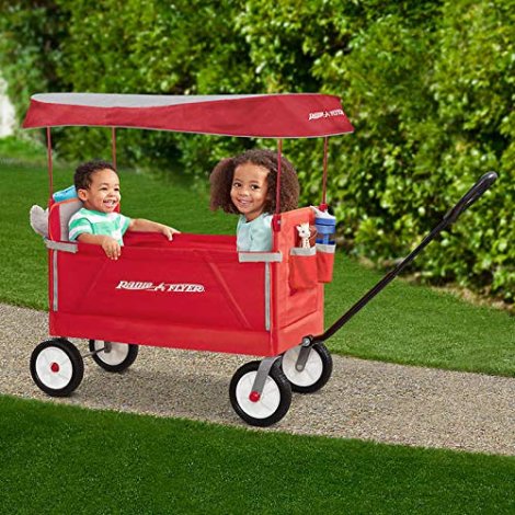 Radio Flyer Folding Wagon with Canopy for kids and cargo